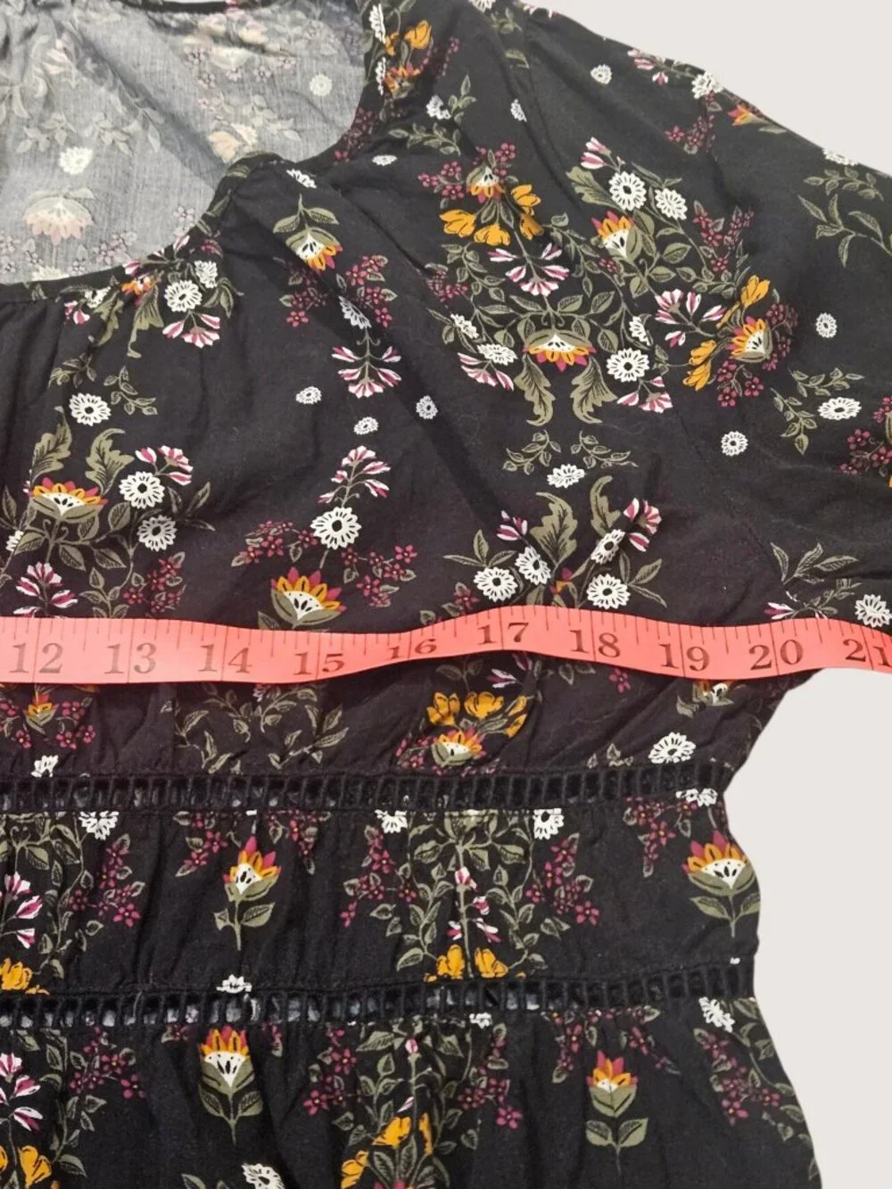 Black Floral Long Sleeve Blouse - Picture 6 of 10